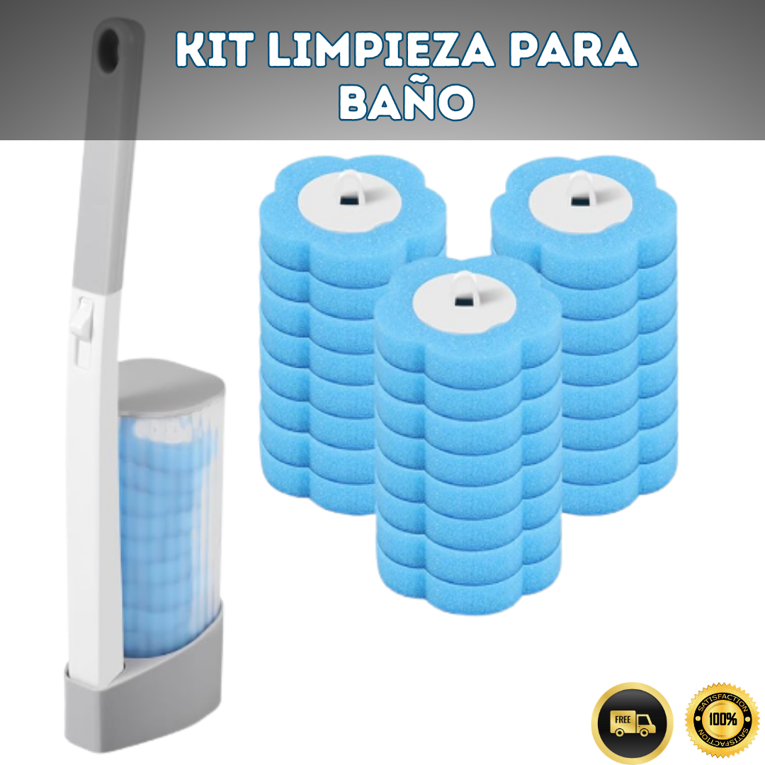 KIT LIMPIEZA TOTAL PARA BAÑO CON ESCOBILLAS DESECHABLES